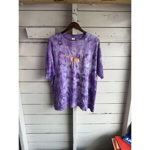 Sundog Hand Dyed Corgi Embroidered Tie Dye T-Shirt  XL Purple Dog Lover puppy